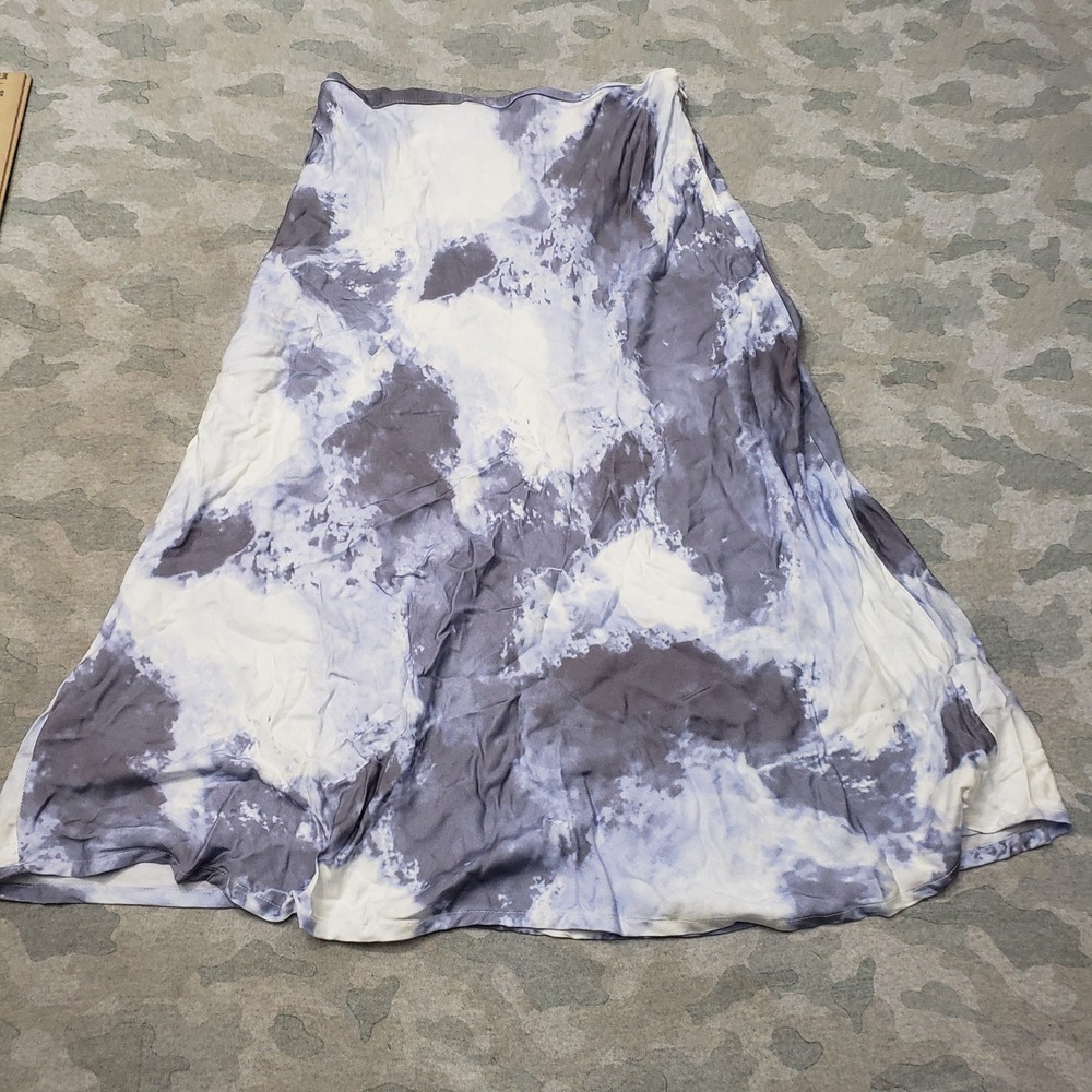 RVCA Skirt Womens XL Blue Tie Dye Cloud Midi Side Zip Boho Casual